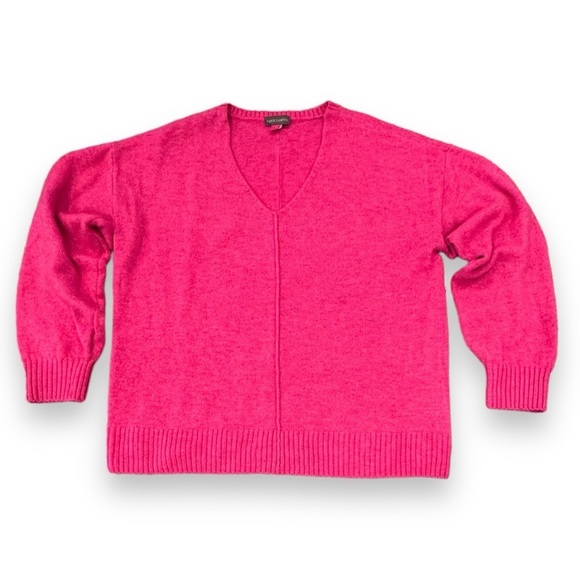 Vince Camuto Size Small V-Neck Pink Sweater Acrylic-Polyester-Spandex - Picture 3 of 6
